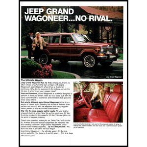 1985 Jeep Wagoneer The Ultimate Vintage Print Ad Tux Blonde Fur Coat Wall Art
